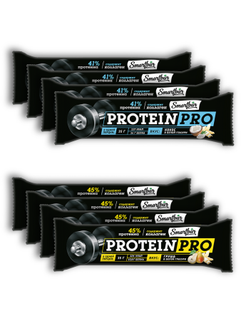 Батончик протеиновый SmartBar Protein PRO "Ассорти" (Кокосовый, Грушевый) с высоким содержанием протеина, 8 шт. х 35 г