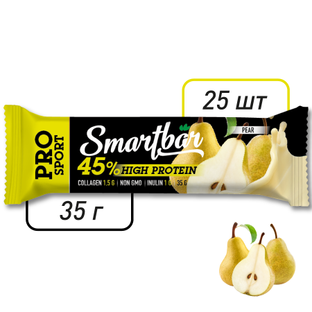 Батончик протеиновый SmartBar Protein Pro "Грушевый" с высоким содержанием протеина, 25 шт. х 35 г